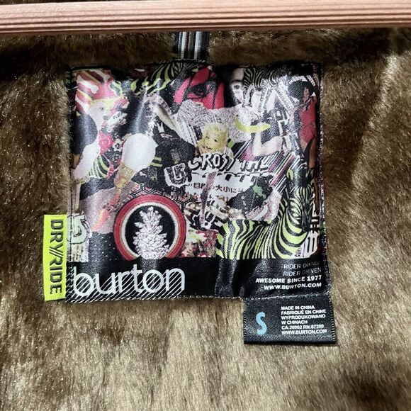 Burton‎ Tango DryRide Faux Fur Lined Ski Jacket Size S Brown Outdoor Women's - Picture 15 of 16